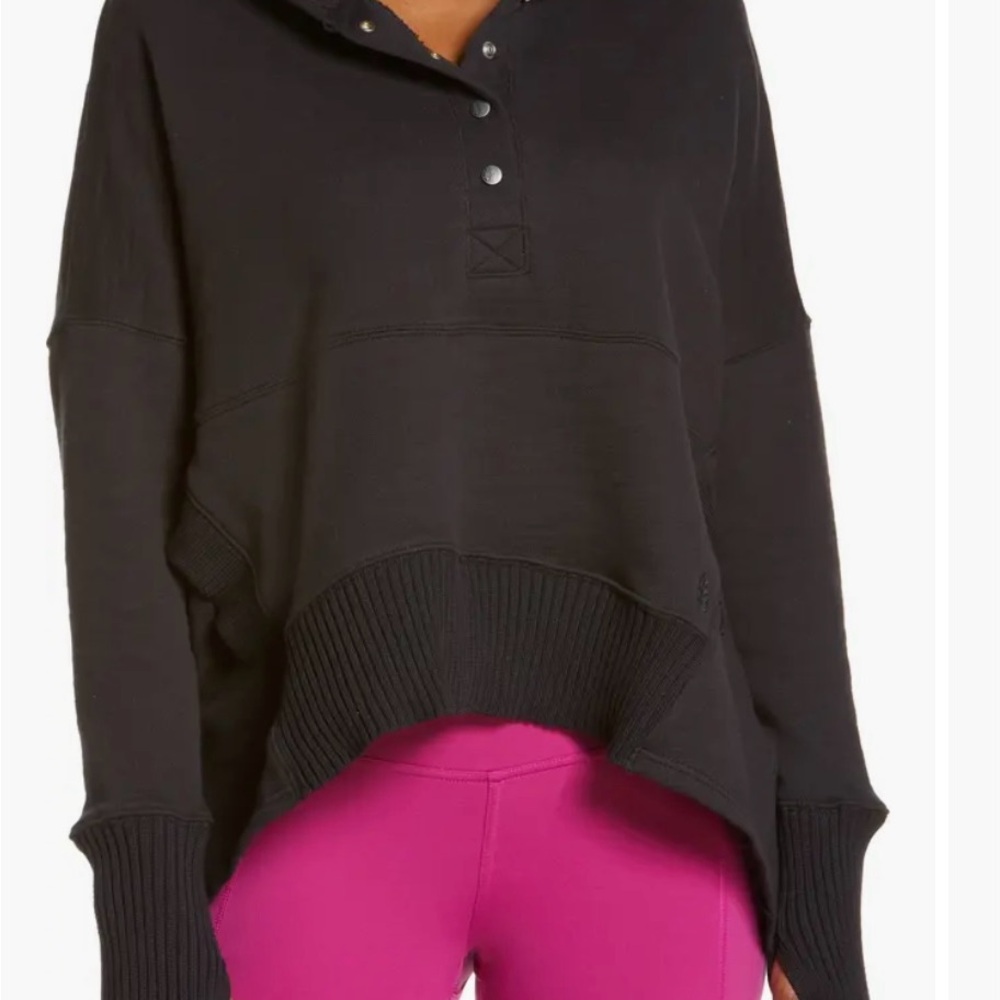 FP Movement by Free People Black Snap-Placket Hoodie